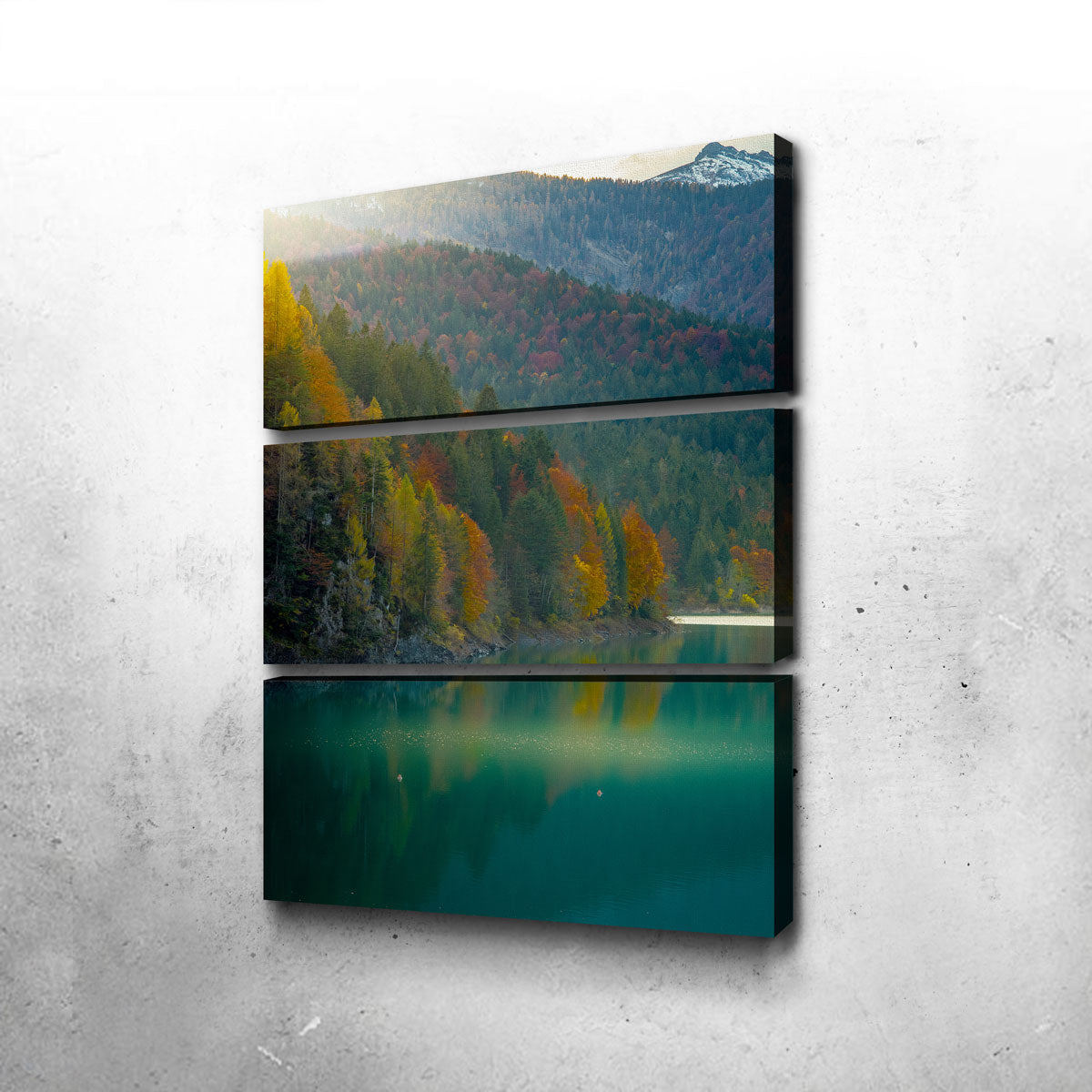 Stunning Lake Sauris Autumn Wall Art by Enzo Romano