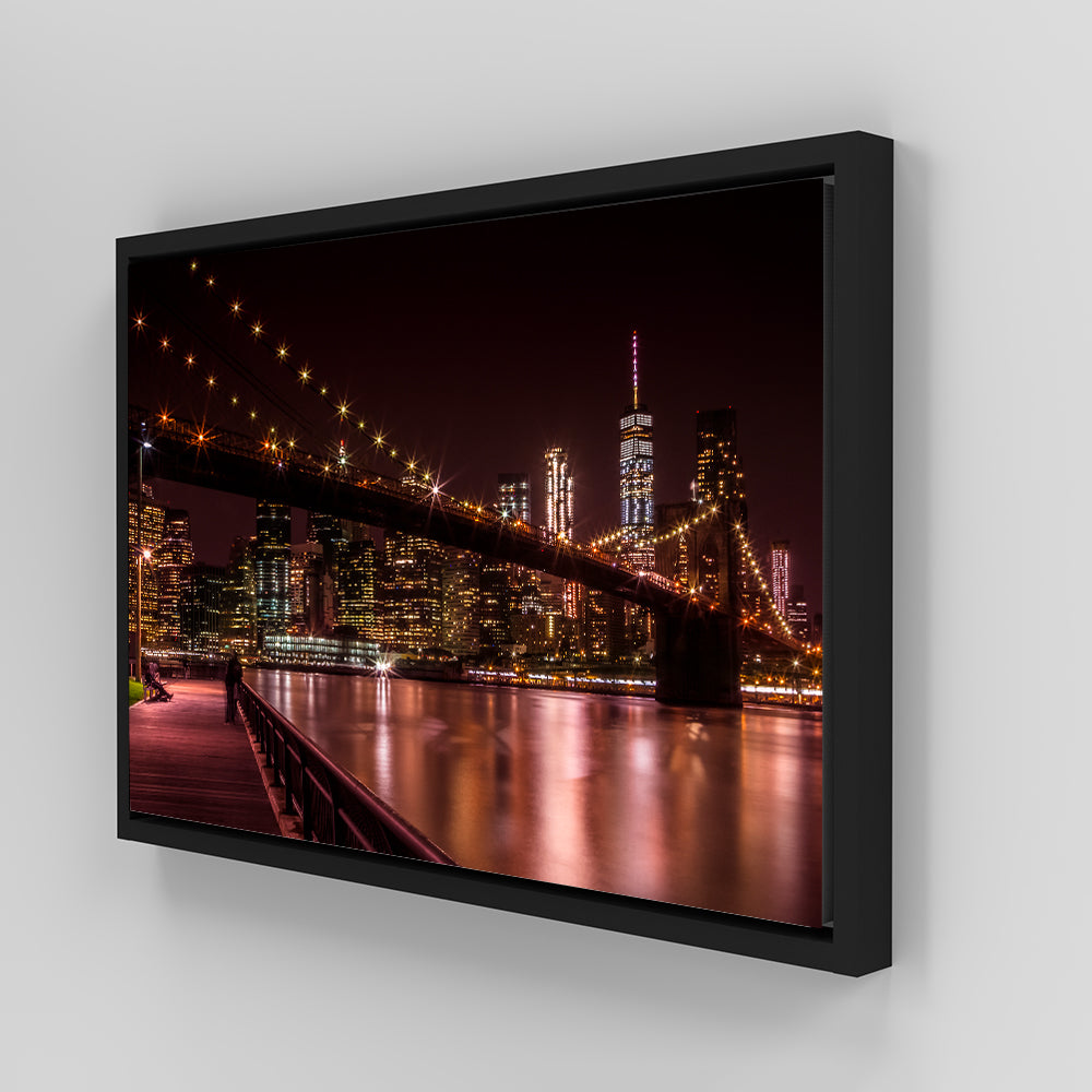 Stunning Manhattan Skyline & Brooklyn Bridge Sunset Wall Art for Home Decor