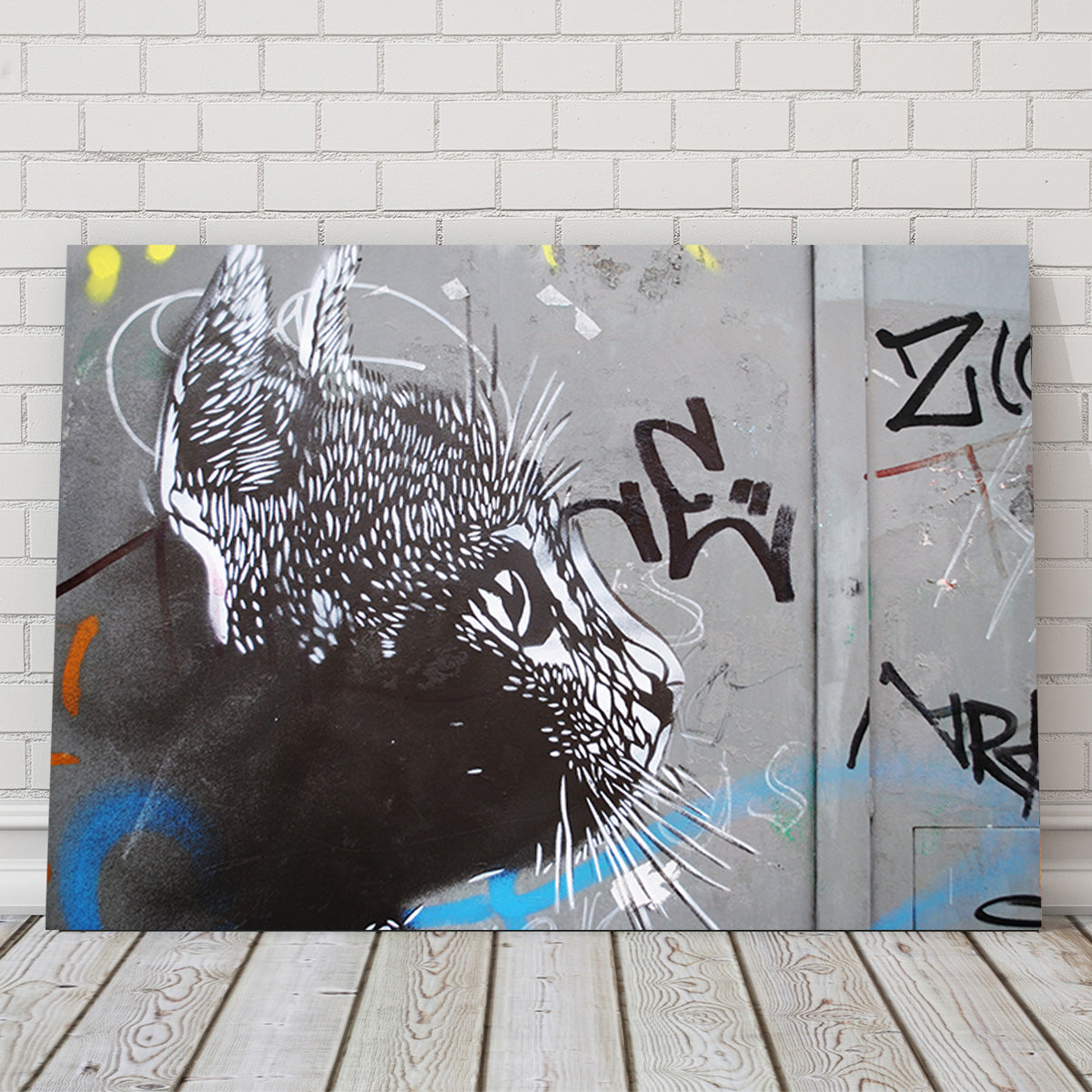 Eye - catching Street Art Cat Wall Art for Stunning Decor