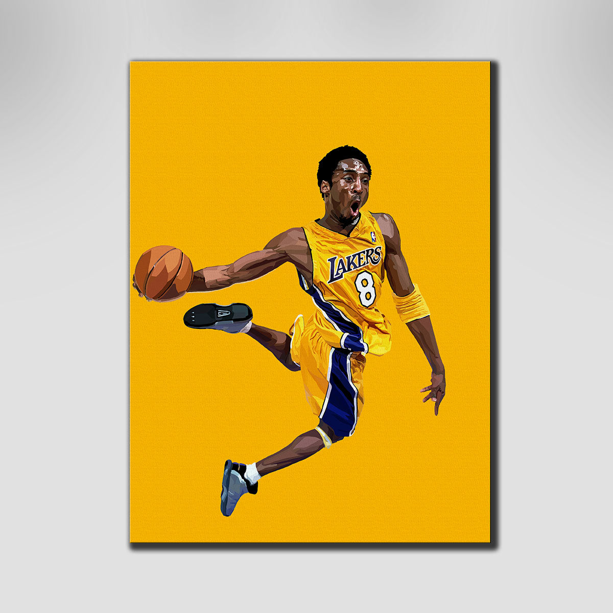 Kobe Dunk Wall Art - Stunning Handmade Canvas Print by Andy Brackpool