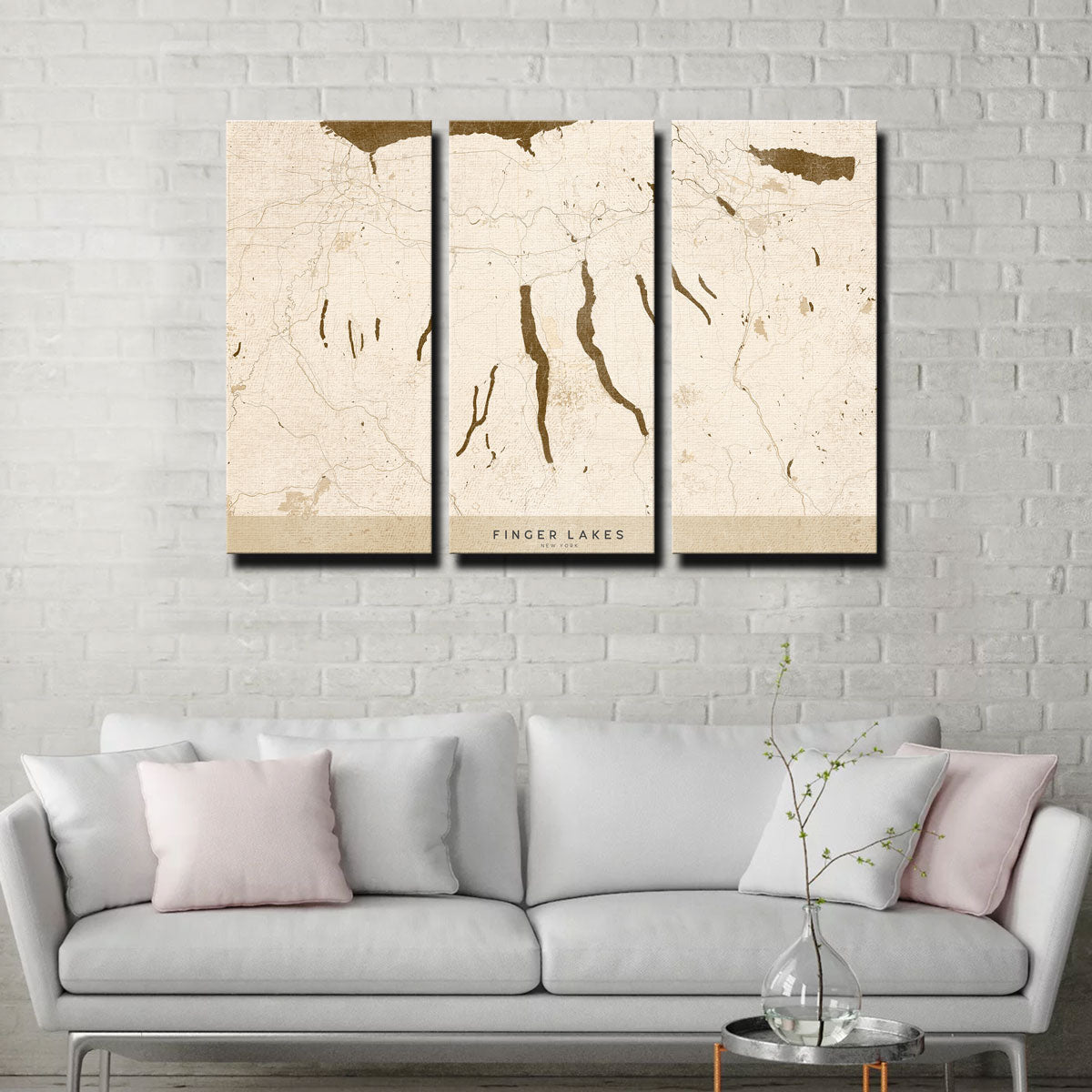 Stunning Finger Lakes Map Wall Art by Blursbyai