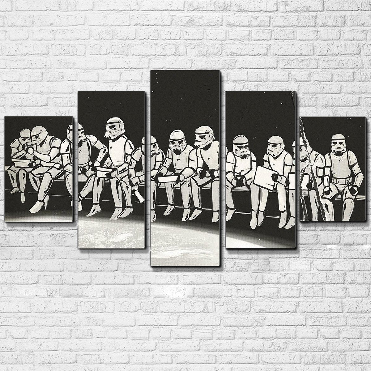 Trooper Lunch on a Skyscraper 5 Piece High - Quality Wall Art for Stunning Decor