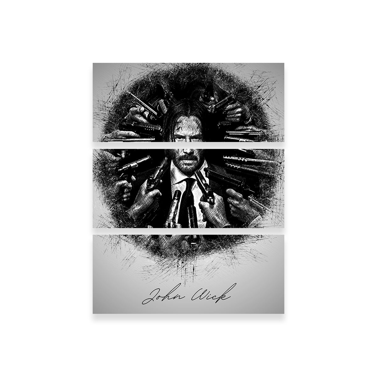 John Wick Sketch Wall Art - Stunning Museum-Quality Canvas
