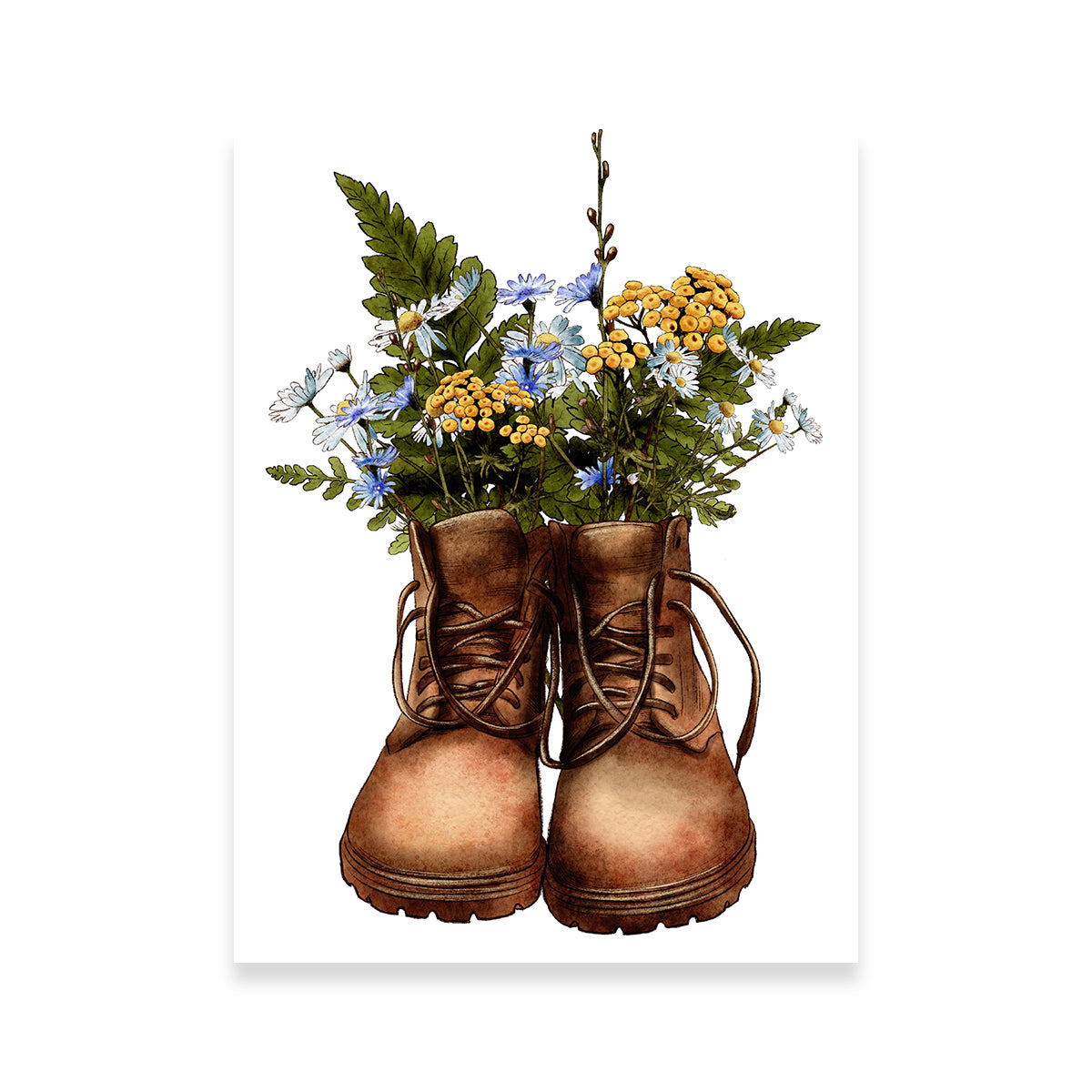 Exquisite Vintage Boots with Wildflowers Wall Art for Stunning Home Decor