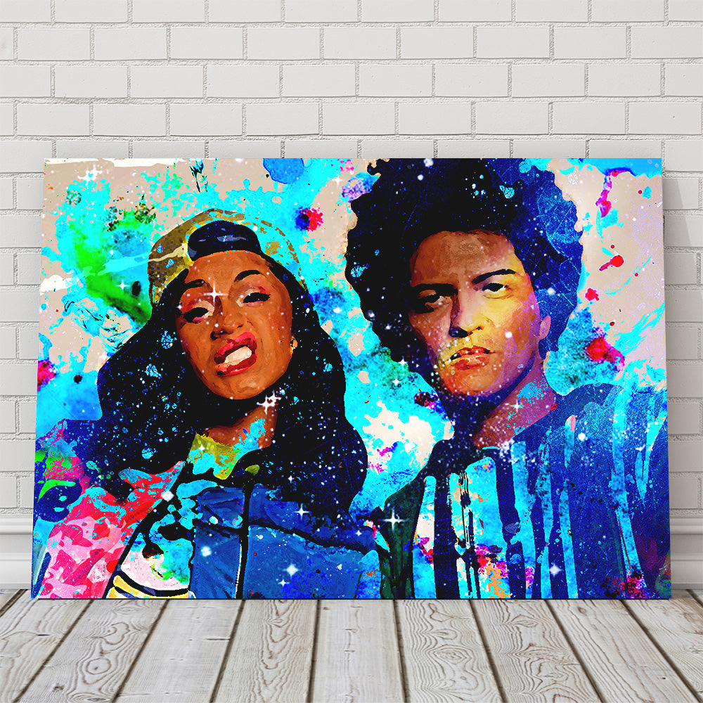 Stunning Bruno Mars & Cardi B Wall Art by Studiodtalk