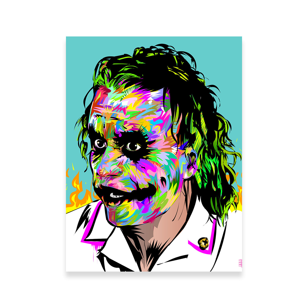 Eye - Catching Joker Brown Fire Wall Art for Your Interior
