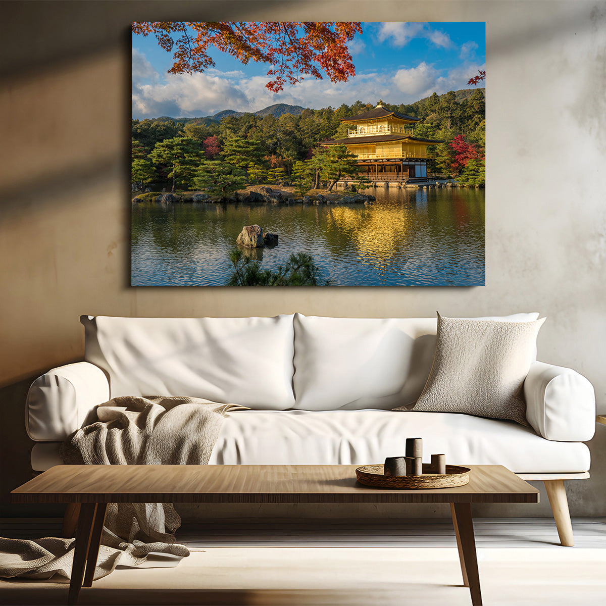 Exquisite Kinkaku-ji Buddhist Temple Wall Art Print
