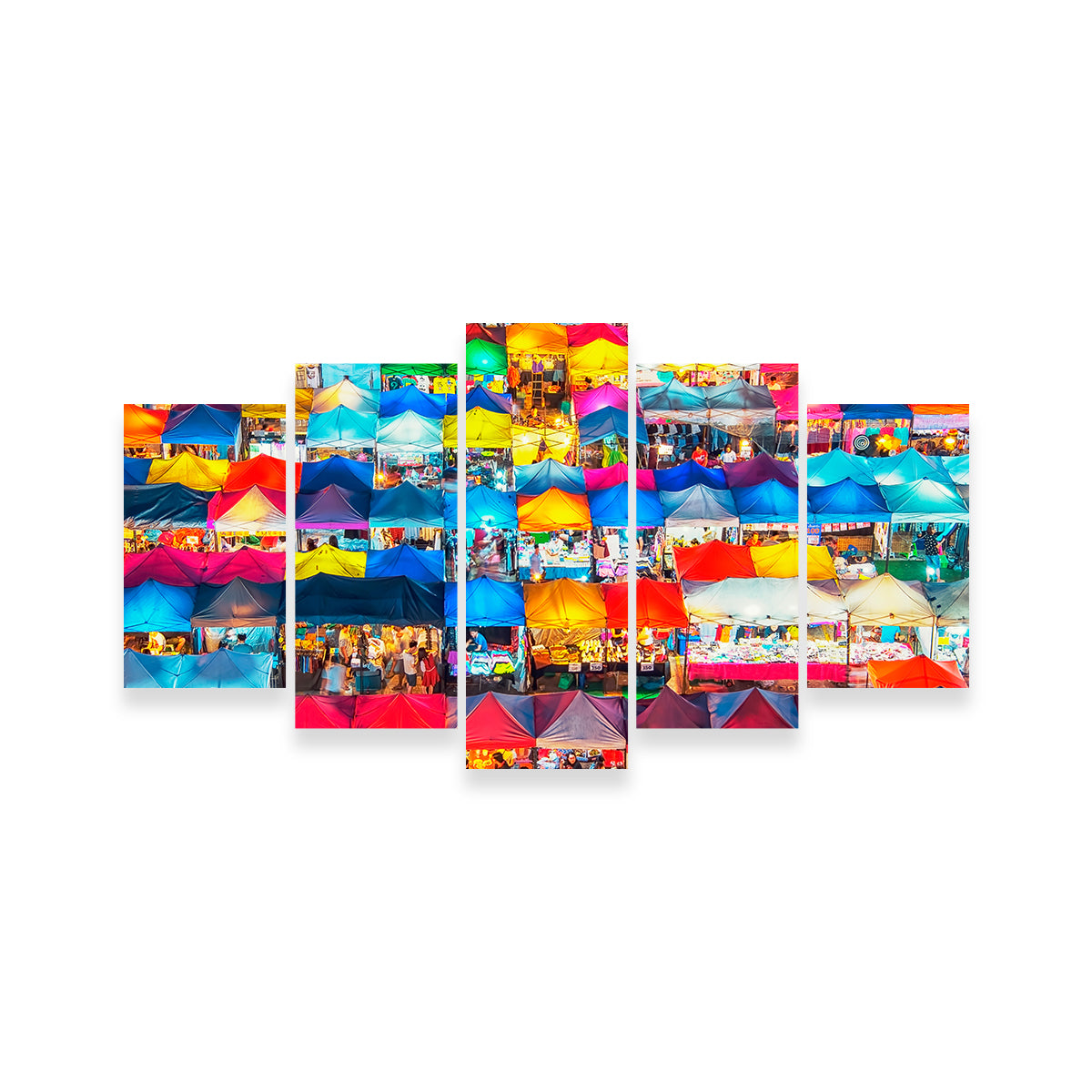 Exquisite Train Night Market Wall Art for Stunning Home Decor