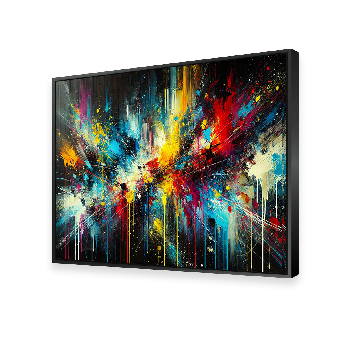 Stunning Dark Brush Stroke and Splashes Wall Art