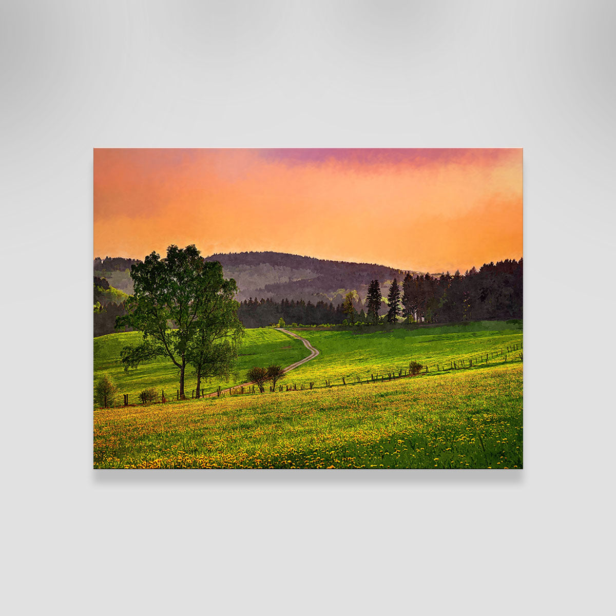 Denise Dundon's Evening Pasture Wall Art - Museum Quality Canvas Print