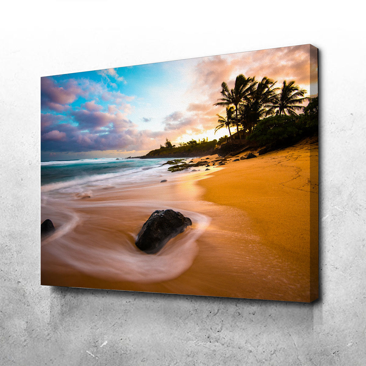 Sunrise Bliss Wall Art - Handmade Canvas Print with Sustainable Pine Frame