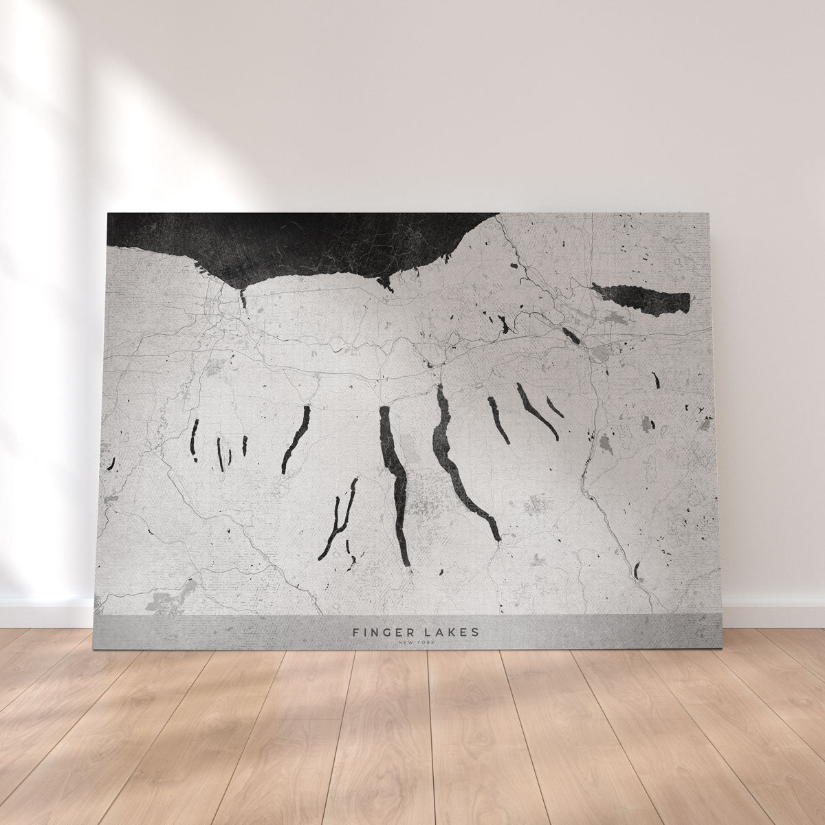 Stunning Finger Lakes Wall Map 2 Wall Art by Blursbyai