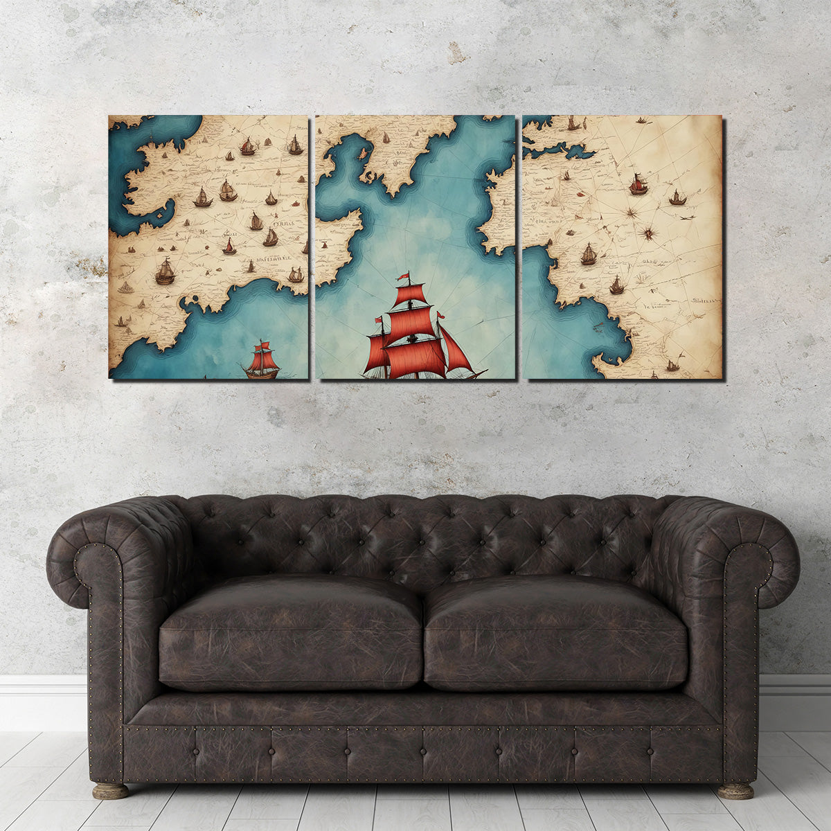 Exquisite Medieval Nautical Map Wall Art for Stunning Home Decor