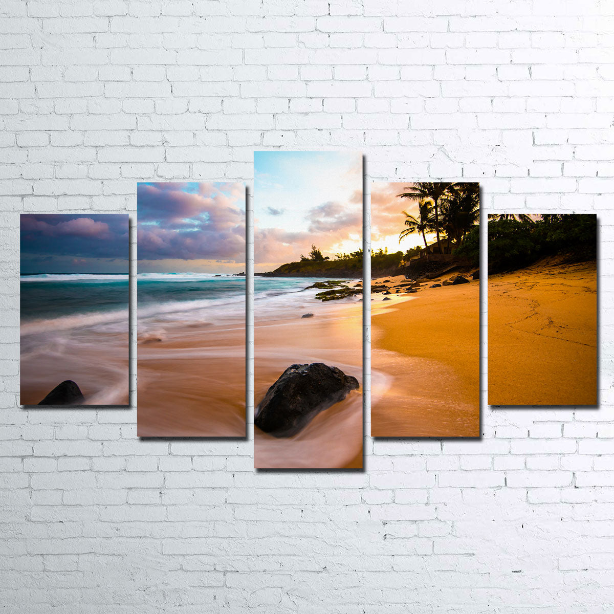 Sunrise Bliss Wall Art - Handmade Canvas Print with Sustainable Pine Frame