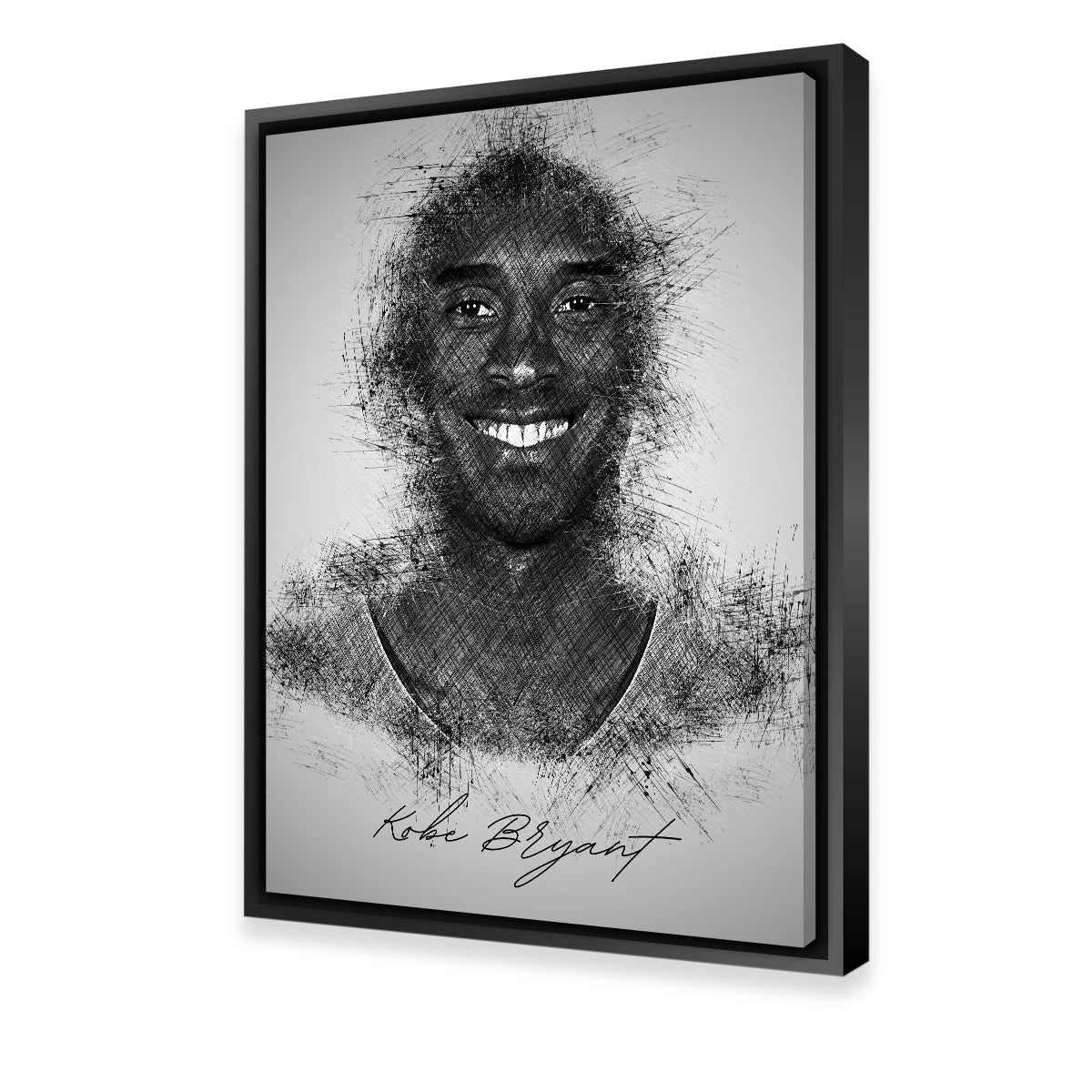 Stunning Kobe Bryant Sketch Wall Art for Basketball Fans