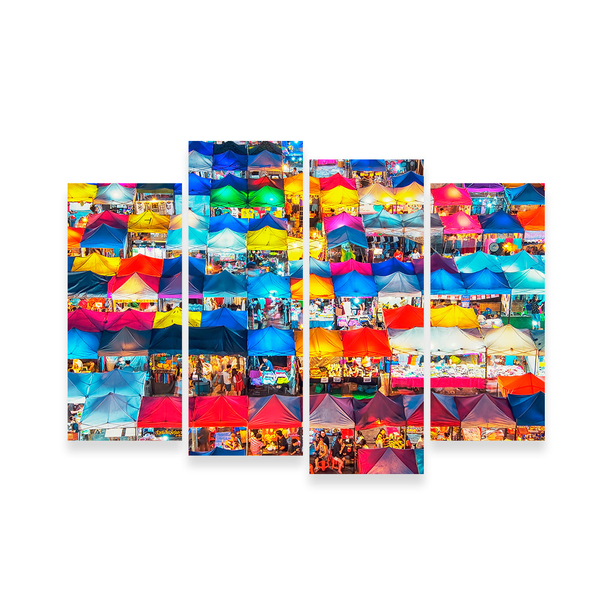 Exquisite Train Night Market Wall Art for Stunning Home Decor