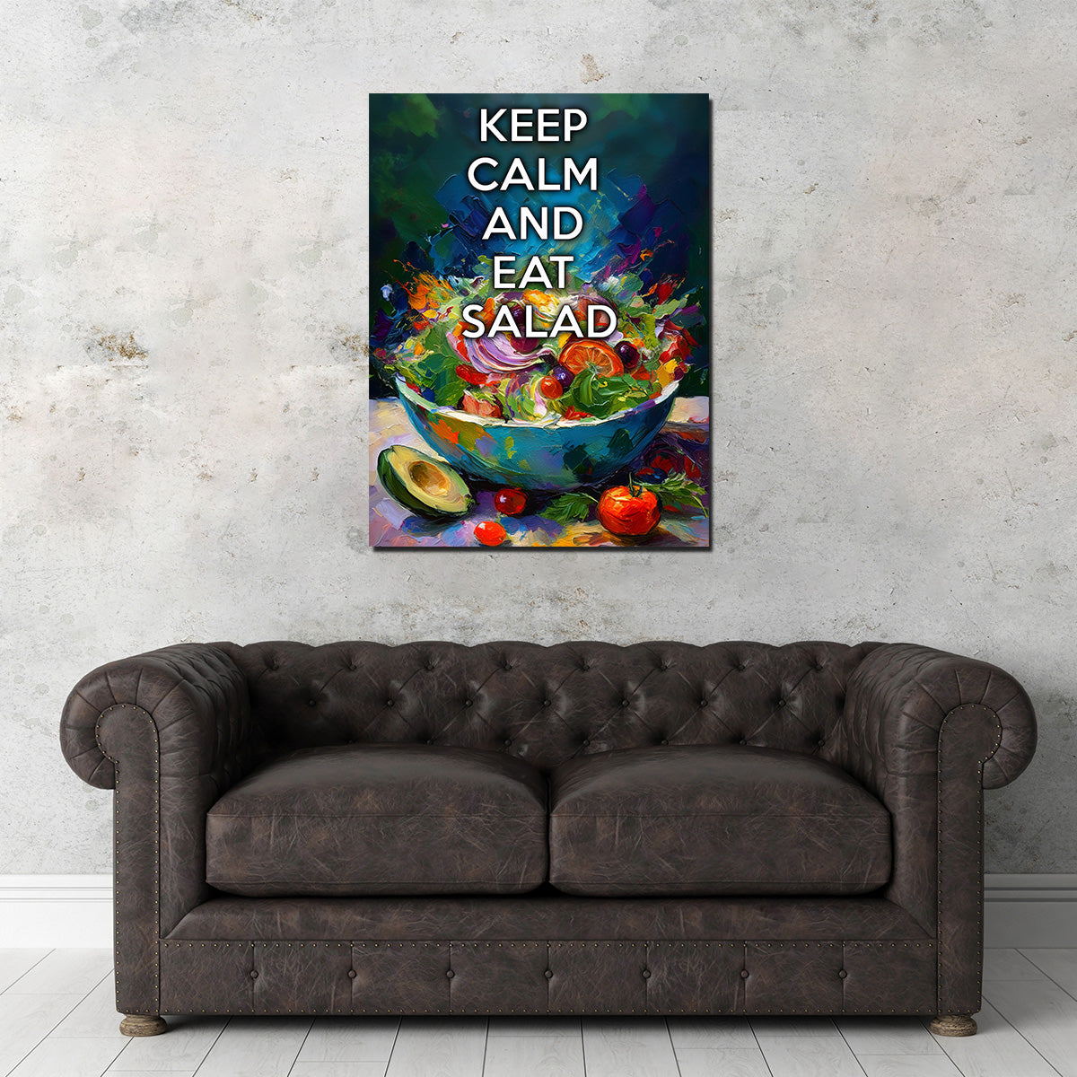 Stylish Keep Calm Eat Salad Wall Art for Home Decor