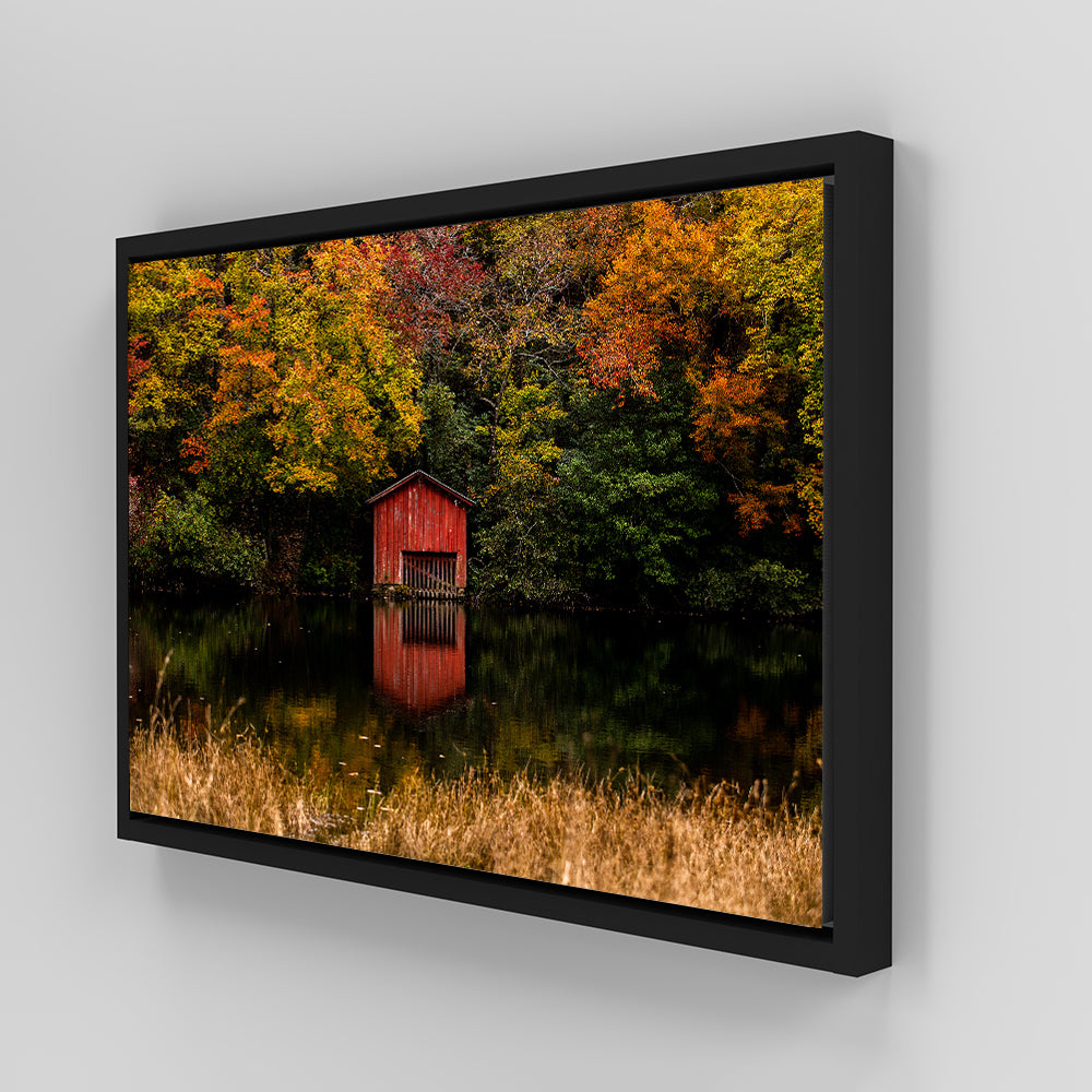 Stunning Red Boat House Wall Art for Your Home Decor