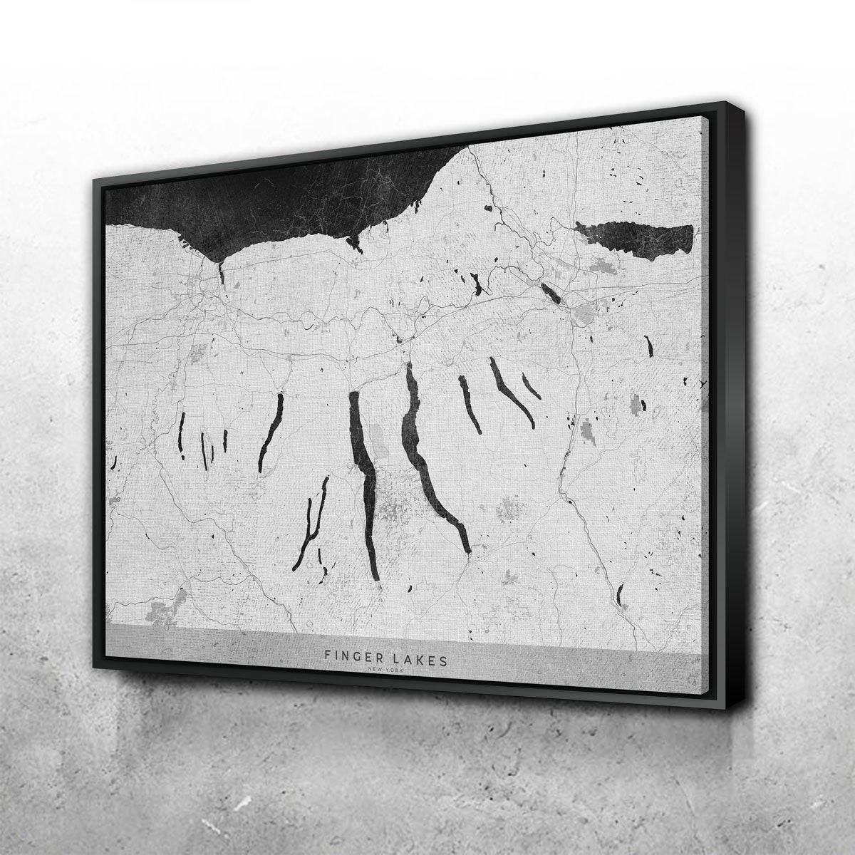 Stunning Finger Lakes Wall Map 2 Wall Art by Blursbyai