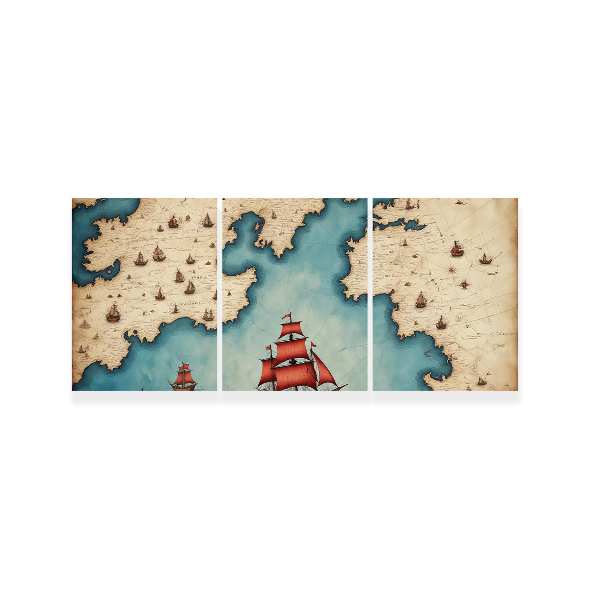 Exquisite Medieval Nautical Map Wall Art for Stunning Home Decor