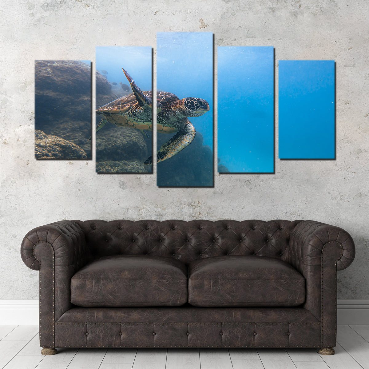 Stunning Turtle Wave Wall Art by Lucas Moore