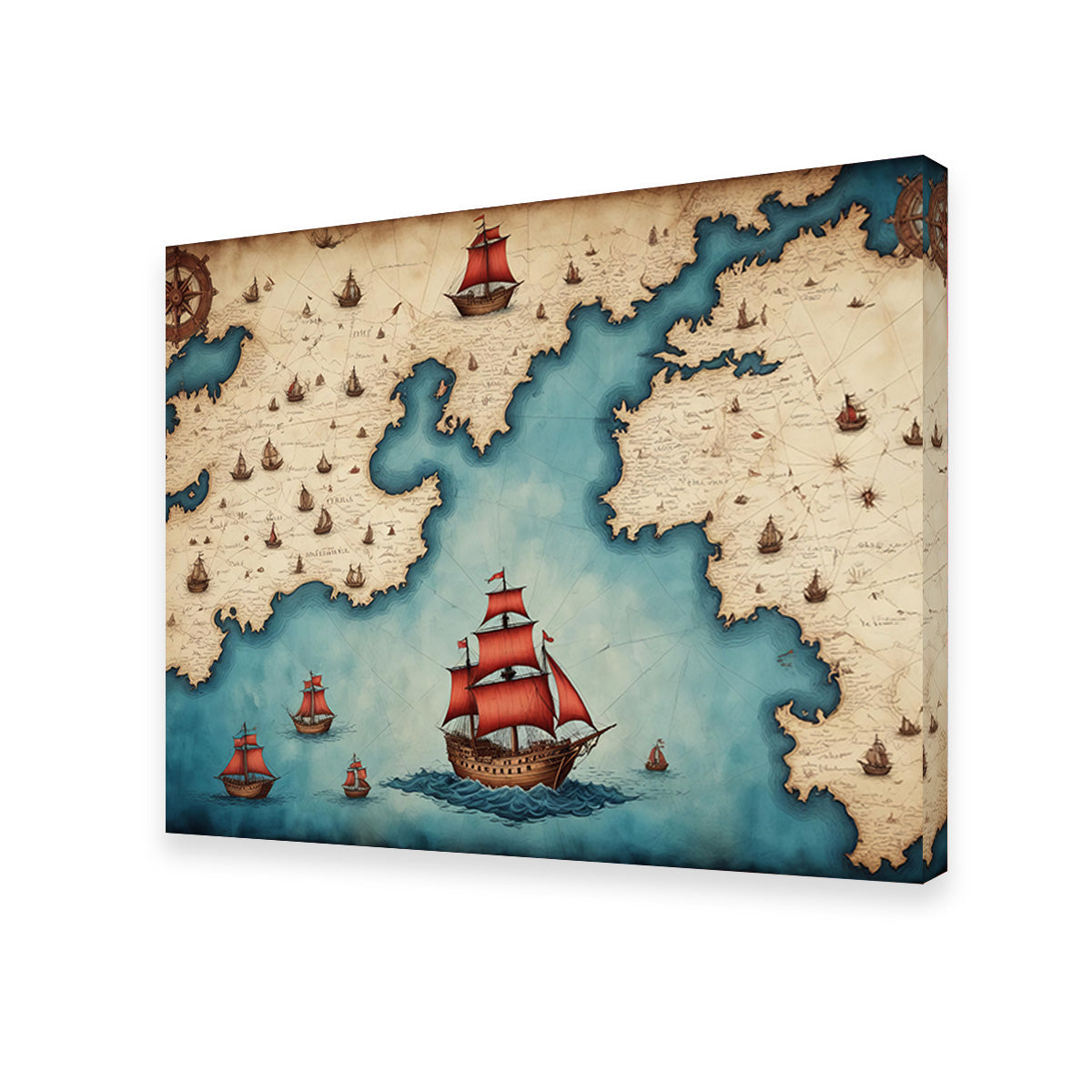 Exquisite Medieval Nautical Map Wall Art for Stunning Home Decor