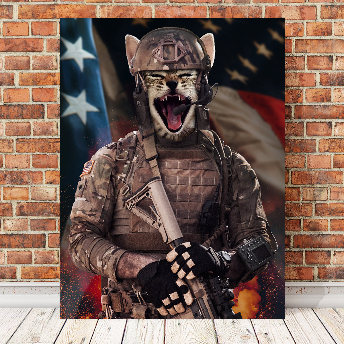 Unique Kitty Soldier Wall Art by INDOARC