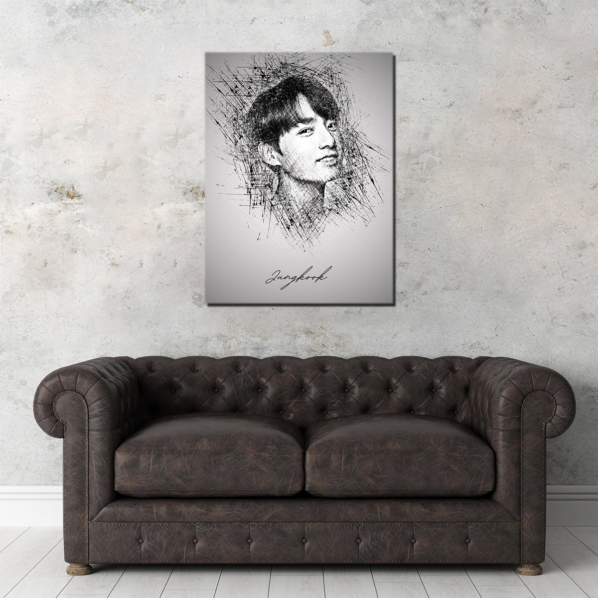 Stunning Jungkook Sketch Wall Art for Your Home Decor