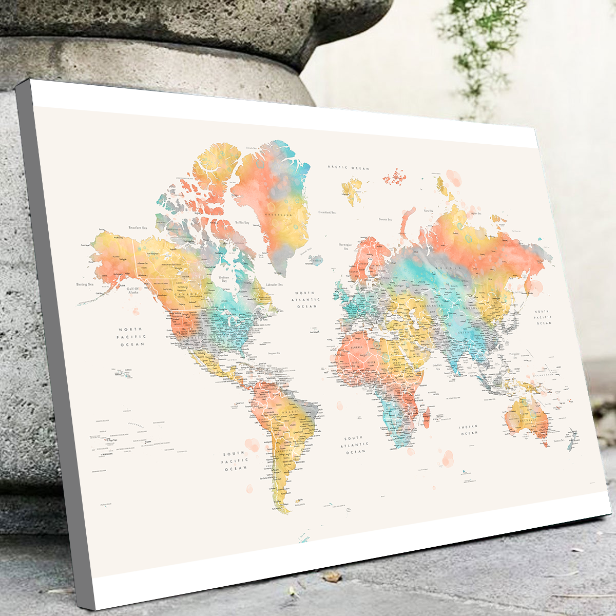 Exquisite World Map 48 Wall Art by Blursbyai