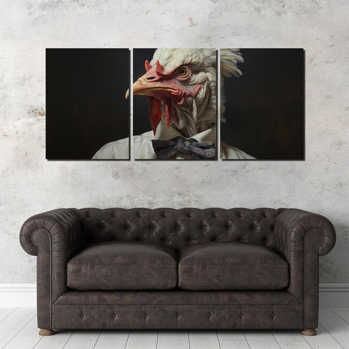 Stunning White Rooster Man Wall Art for Home Decor