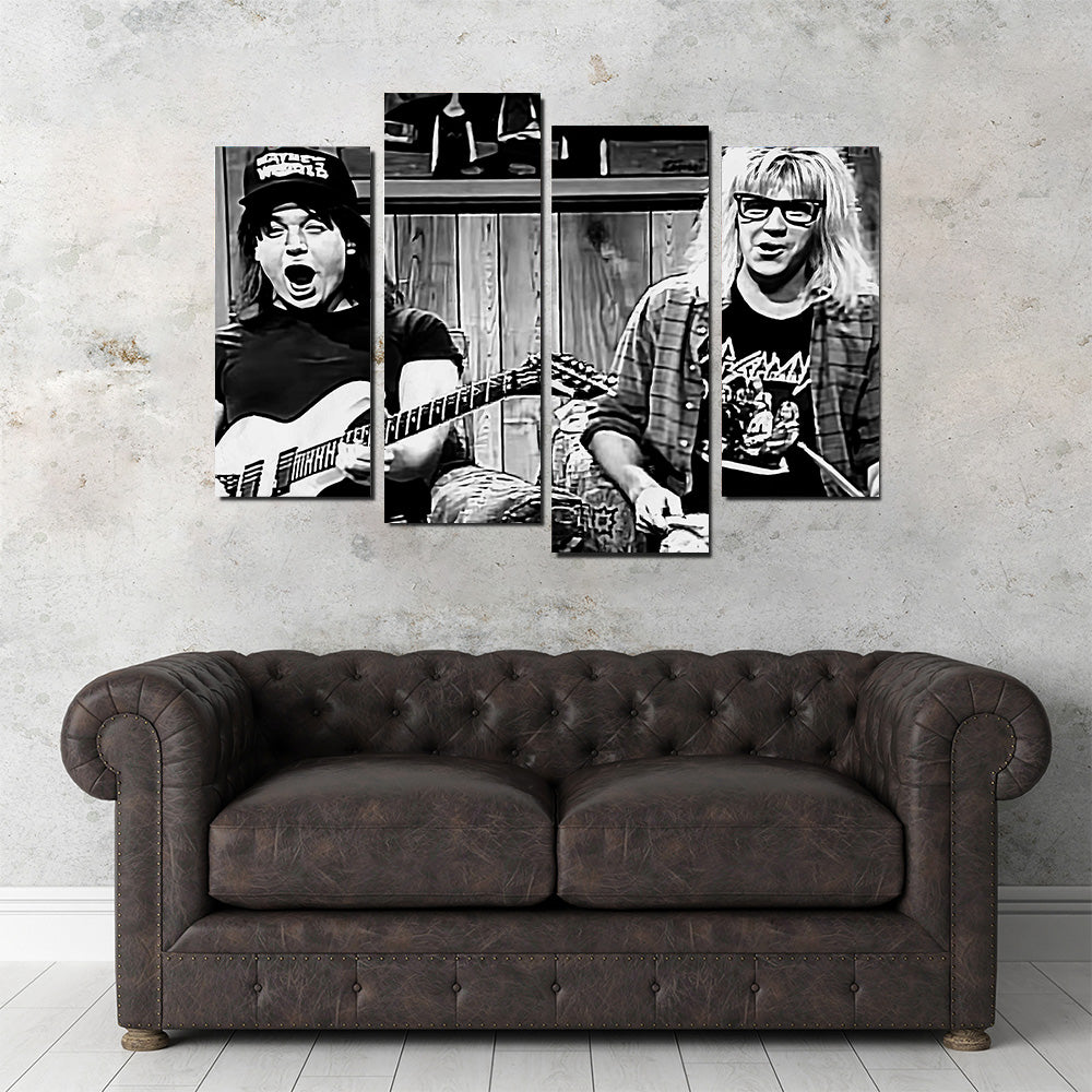 Wayne's World Stunning Grayscale Wall Art for Home Decor