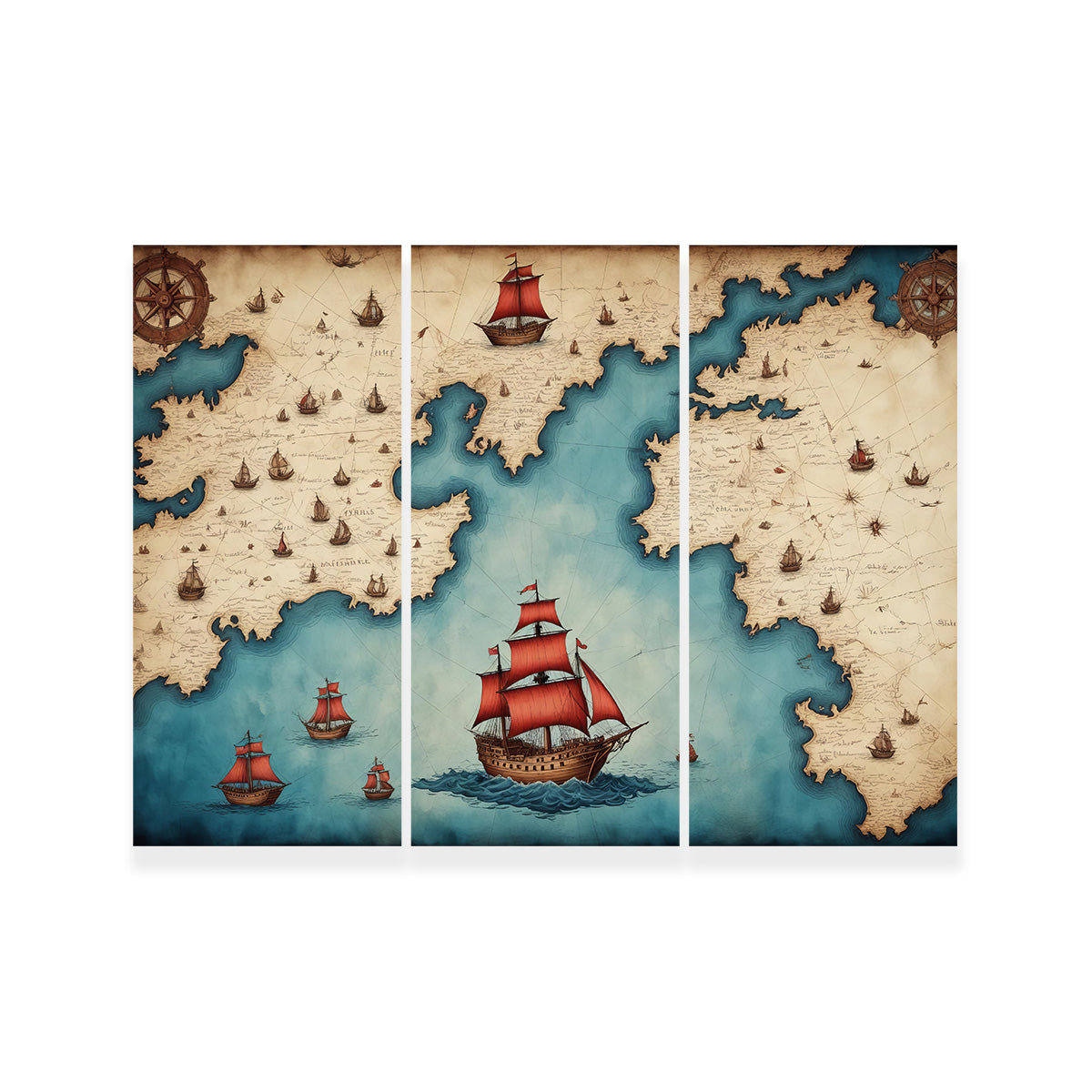 Exquisite Medieval Nautical Map Wall Art for Stunning Home Decor