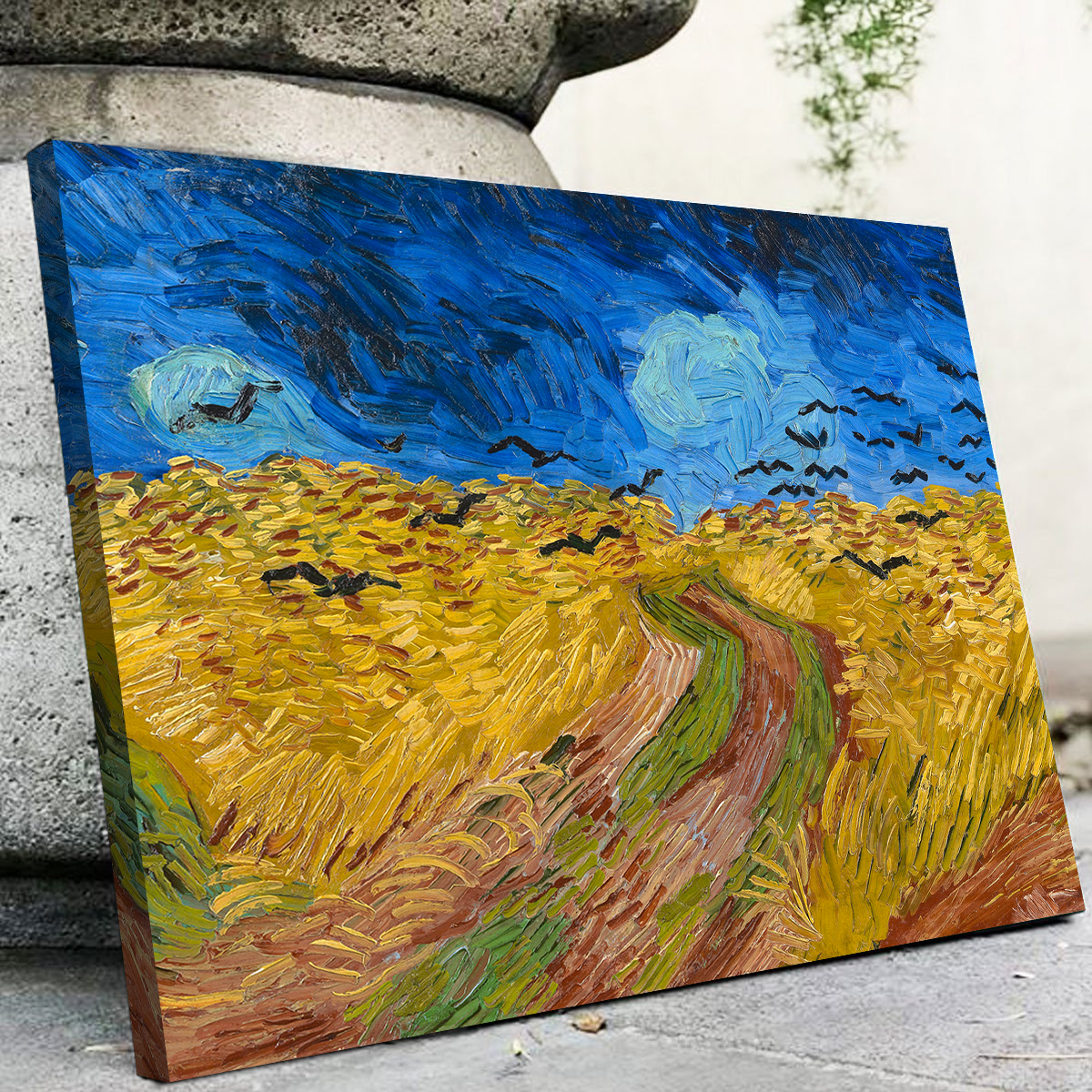 Korenveld met kraaien Wall Art by Vincent van Gogh - Premium Museum Quality Canvas