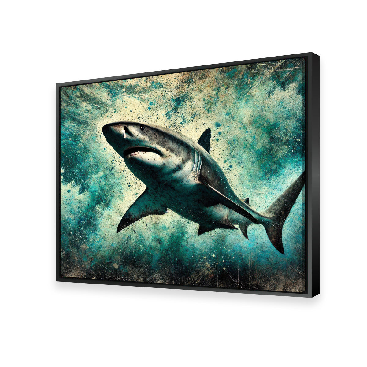 Stunning Bull Shark Grunge Wall Art for Striking Home Decor