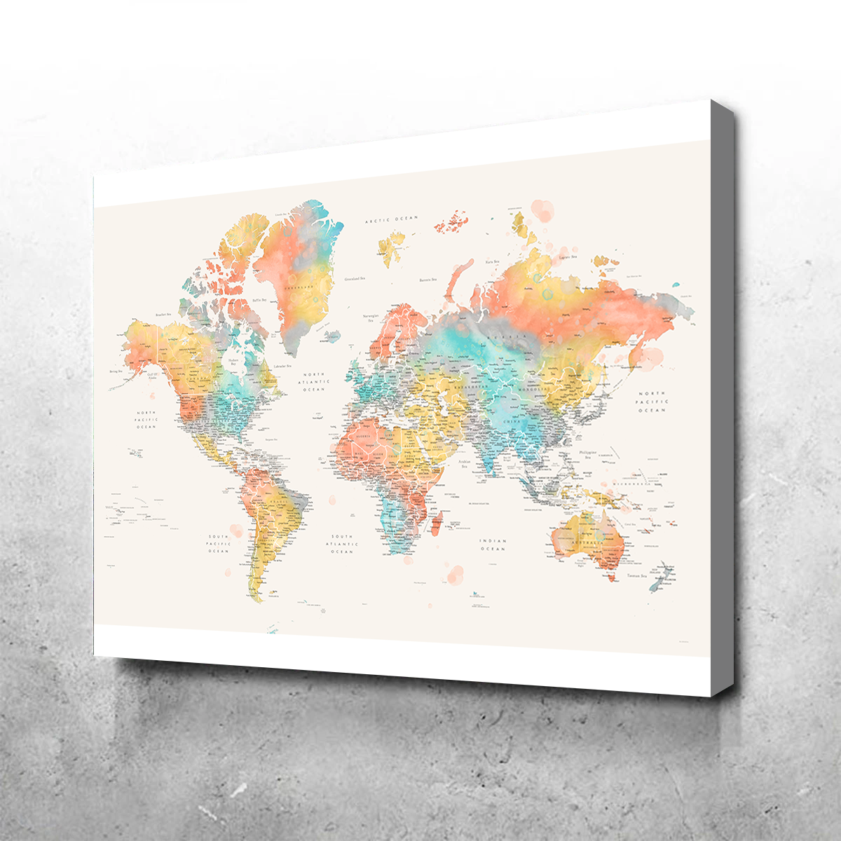 Exquisite World Map 48 Wall Art by Blursbyai