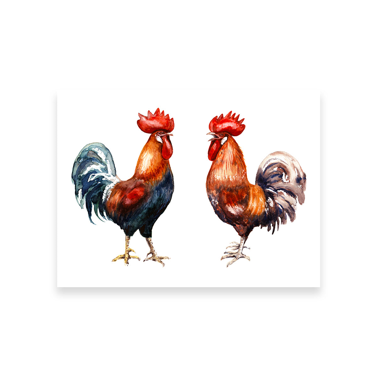 Stunning Two Red Roosters Wall Art for Your Home Decor