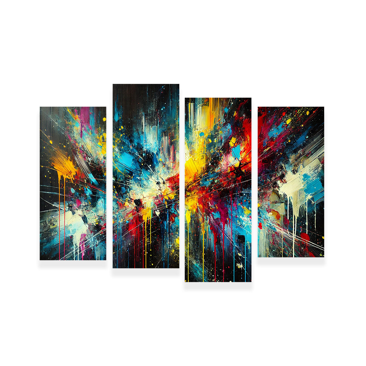 Stunning Dark Brush Stroke and Splashes Wall Art