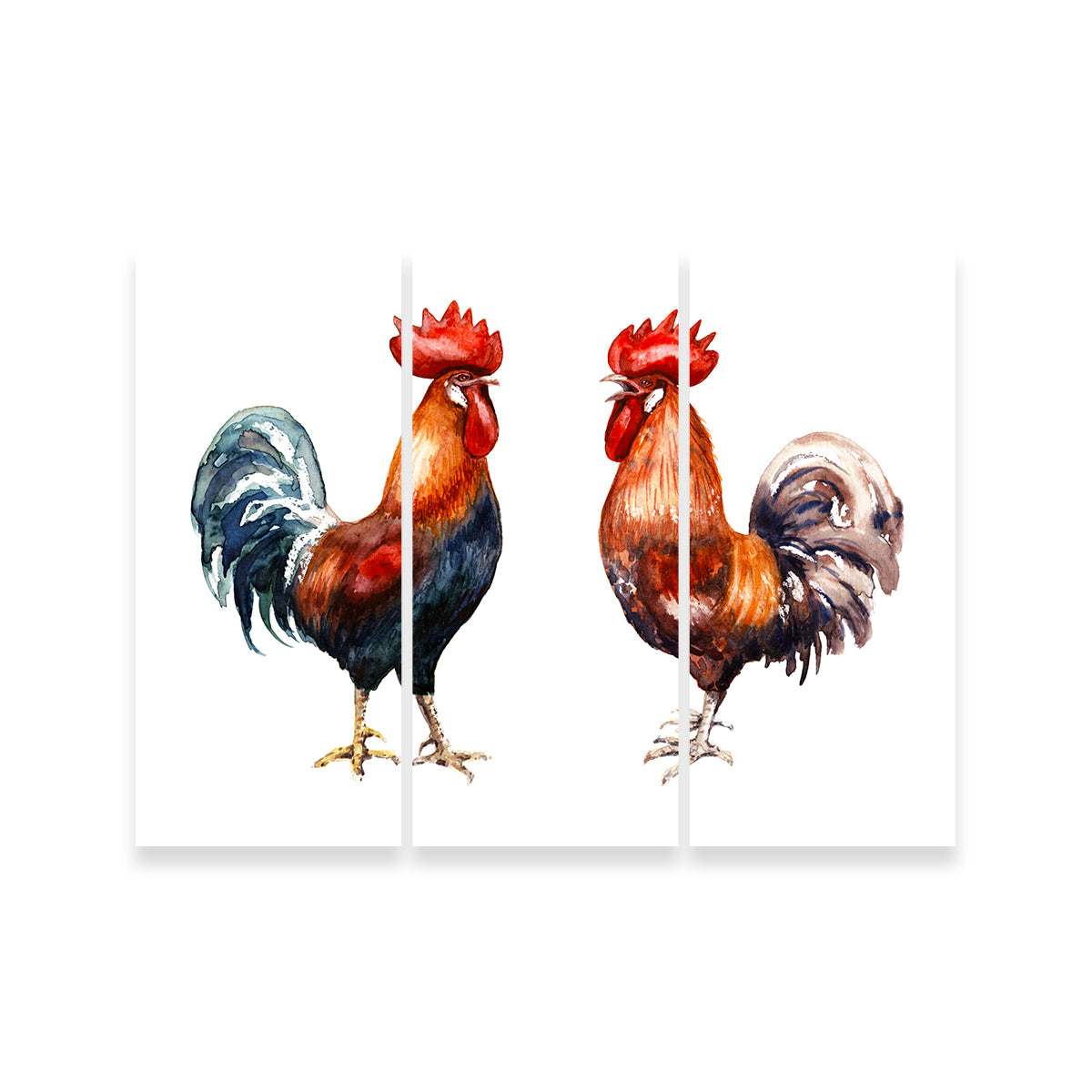 Stunning Two Red Roosters Wall Art for Your Home Decor