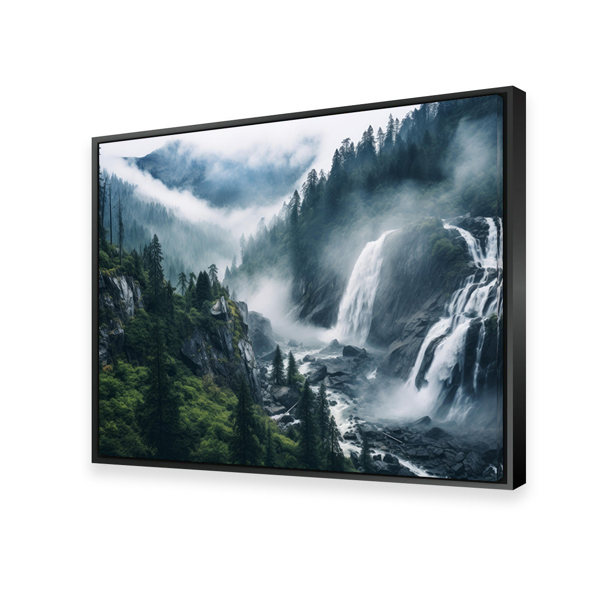 Stunning Enchanting Forest Waterfalls Wall Art for Home Decor