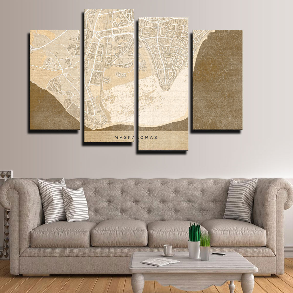 Stunning Maspalomas Map Wall Art for Your Home Decor