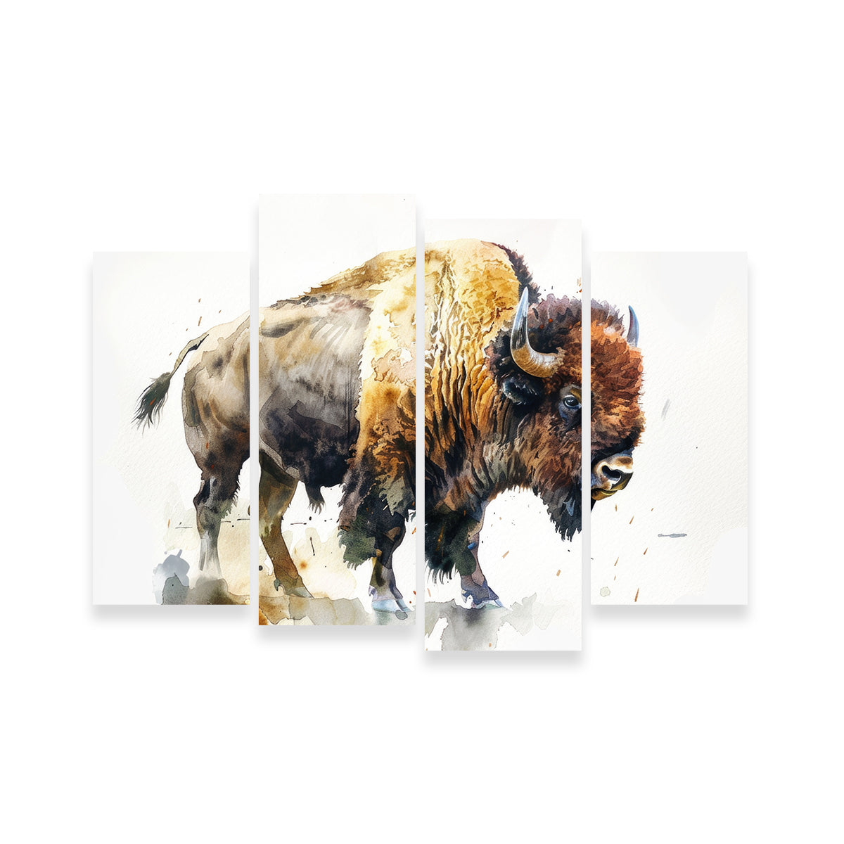 Exquisite Buffalo on White Wall Art - Ideal for Home Decor