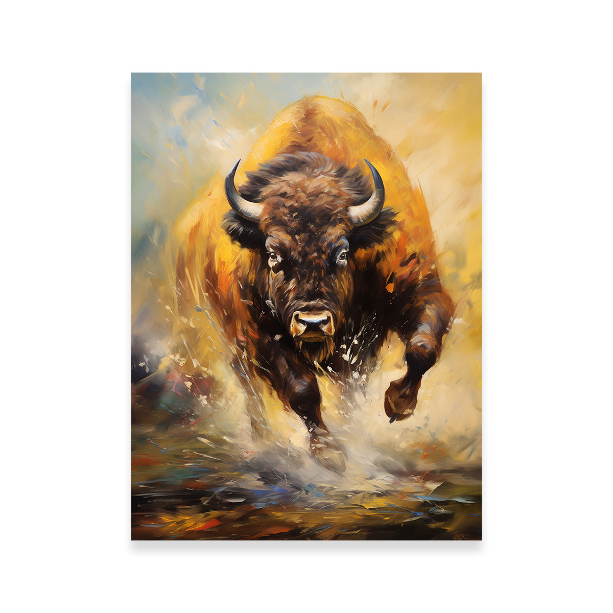 Stunning Buffalo Charging Wall Art for Your Home Decor