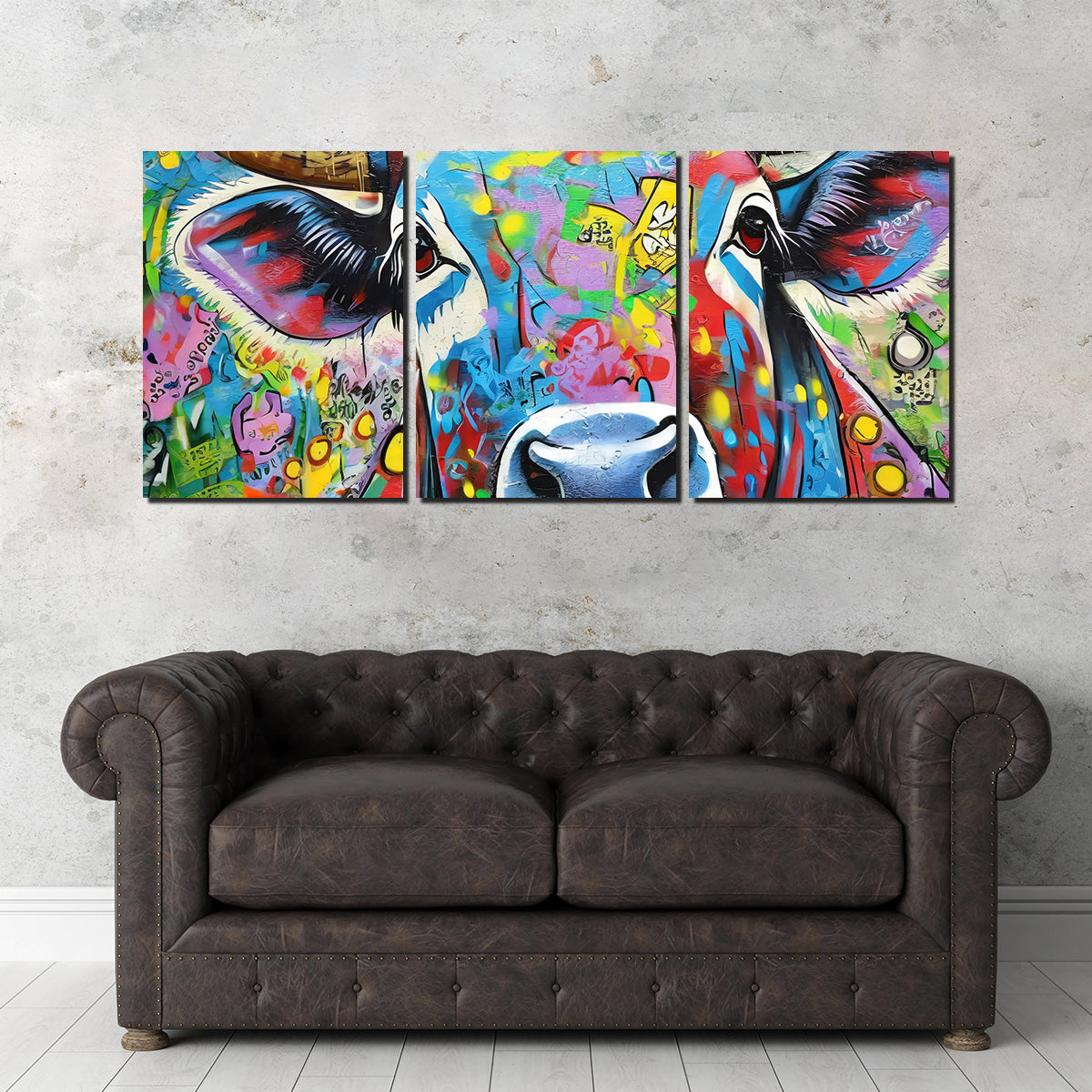 Stunning Bull Graffiti Wall Art by Stephen Chambers