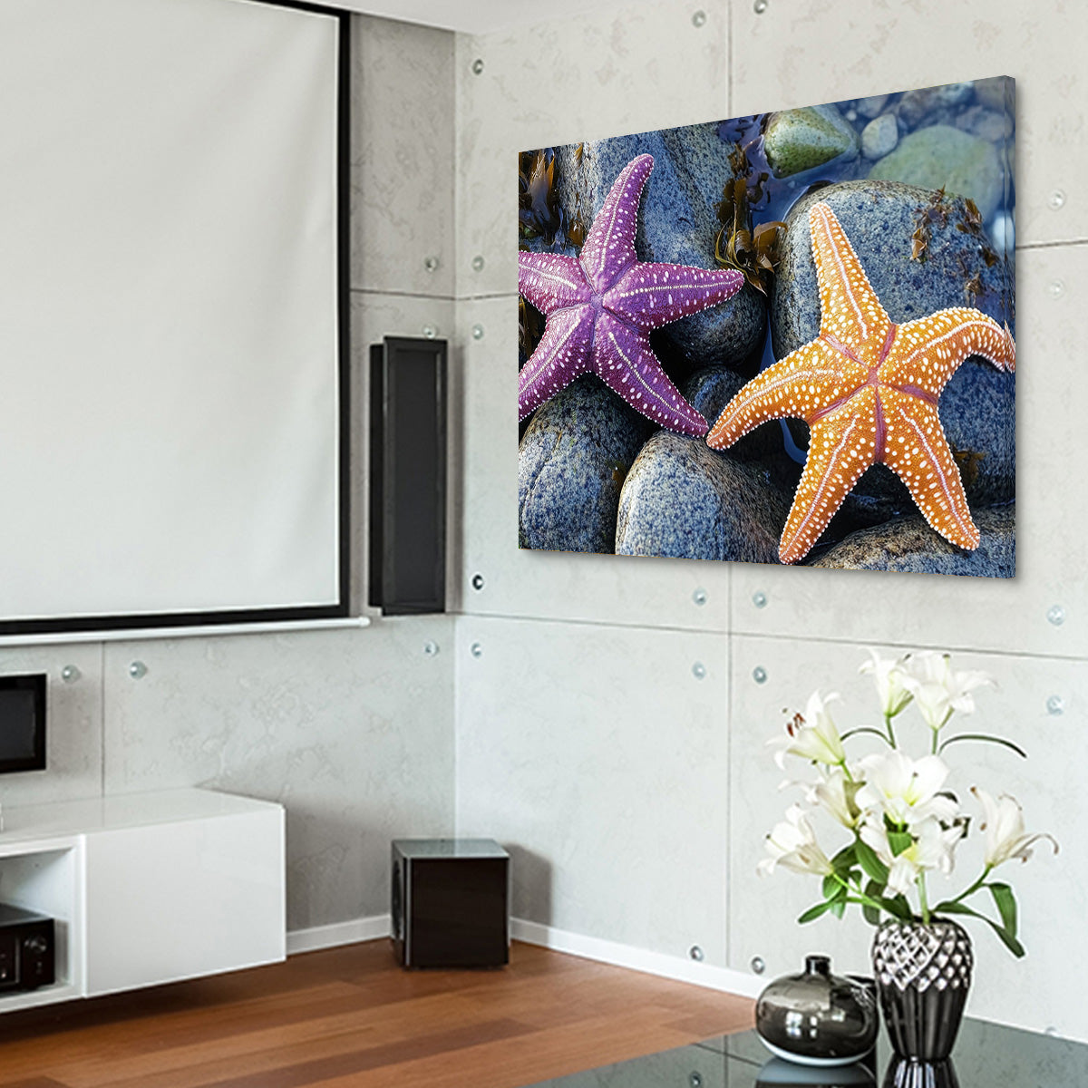 Vibrant Colorful Starfishes Wall Art for Stunning Decor