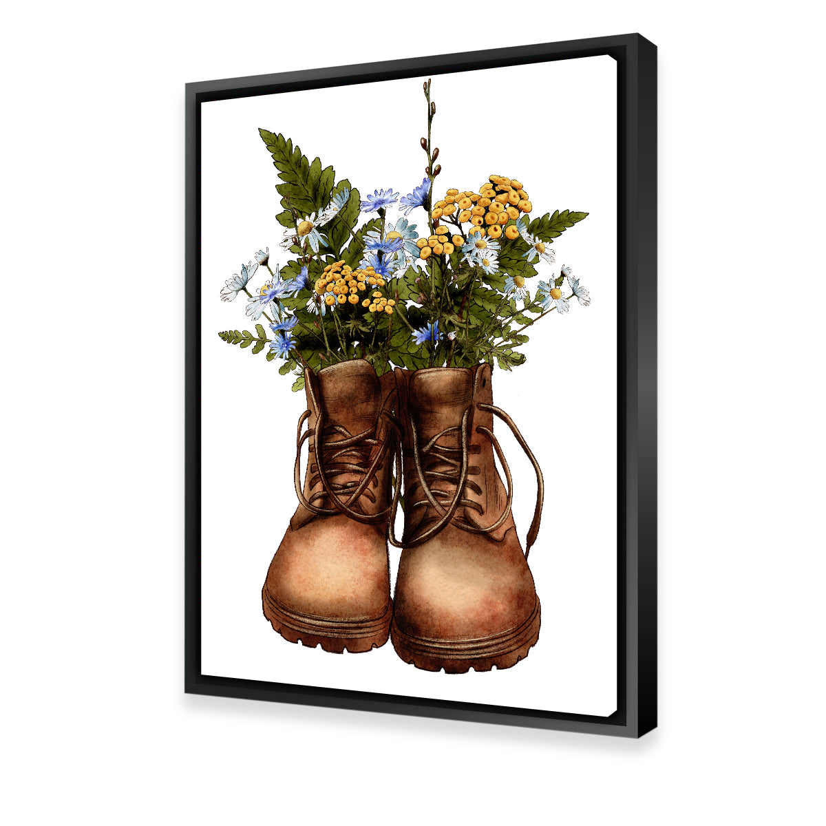 Exquisite Vintage Boots with Wildflowers Wall Art for Stunning Home Decor