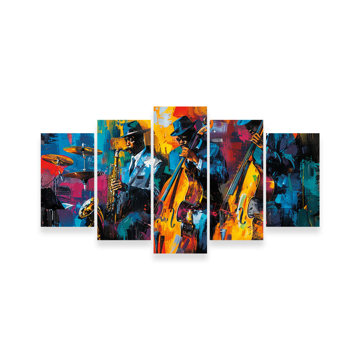 Eye - catching Vibrant Jazz Band Wall Art for Your Home Decor