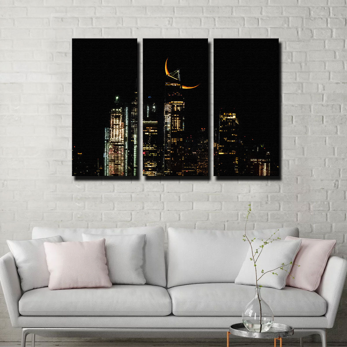 Exquisite Moon and New York City Wall Art by Dennis Maida