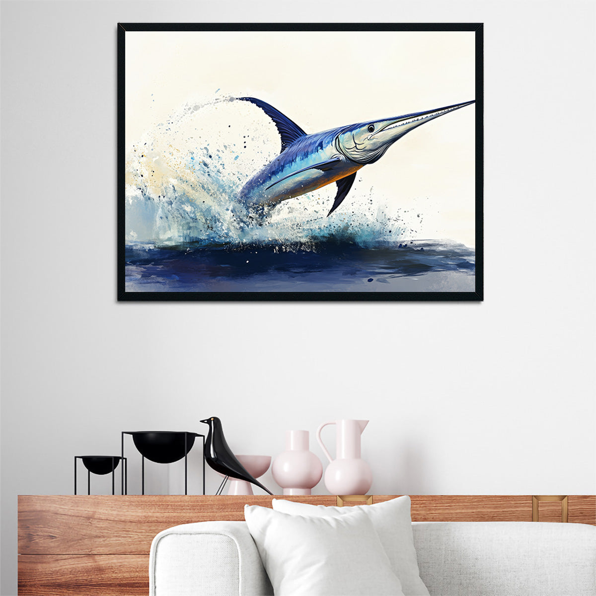 Eye-Catching Jumping Swordfish Wall Art for Stunning Home Decor