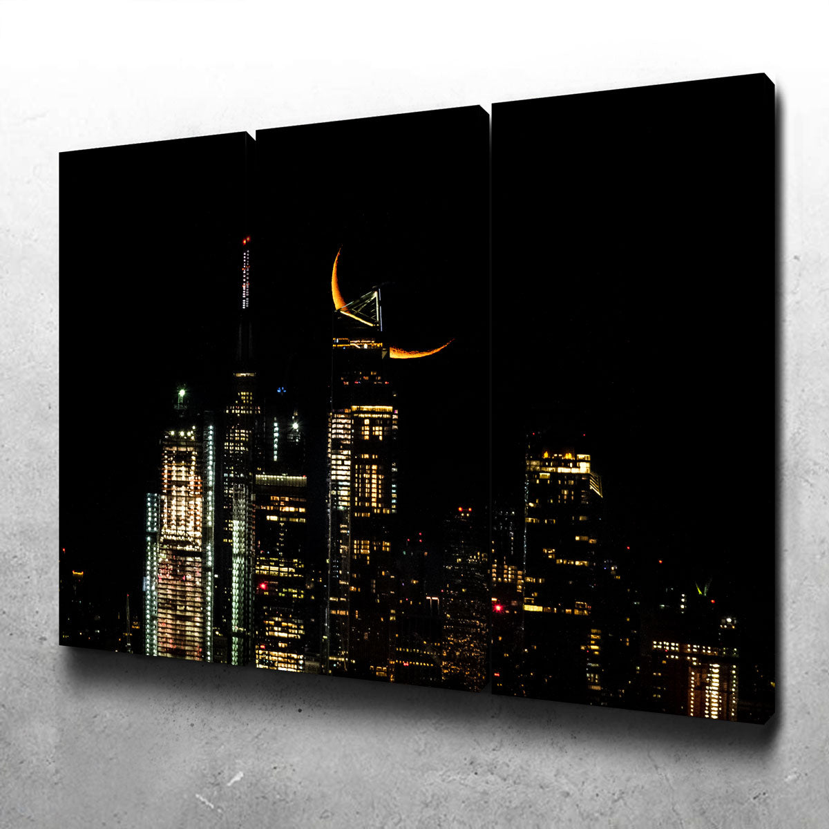 Exquisite Moon and New York City Wall Art by Dennis Maida