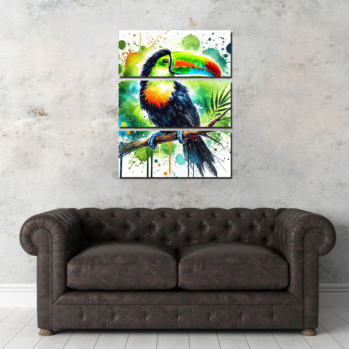 Exquisite Toucan Paint Drip Wall Art for Stunning Home Decor